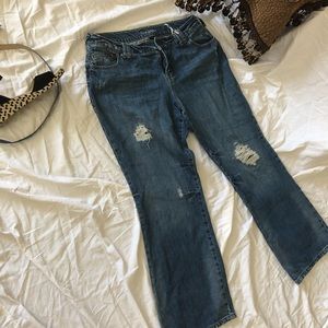 Lane Bryant Distressed Flare Bootcut Jeans 18